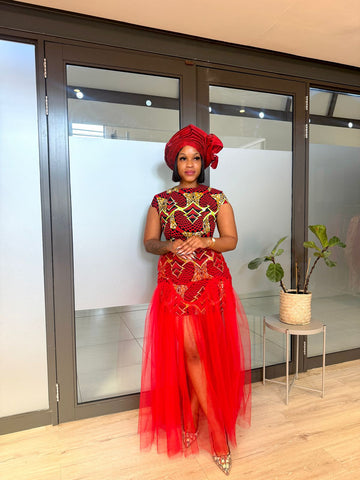 Mesh Ankara Dress